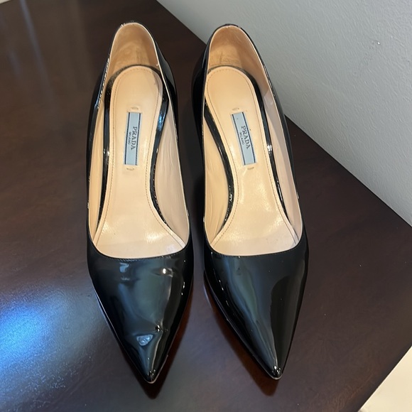 Prada Parent Leather Pumps. - Picture 2 of 12